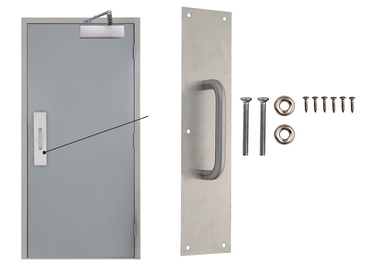 Pull Push Door Plate Handle Stainless Steel Heavy Duty Barn Door