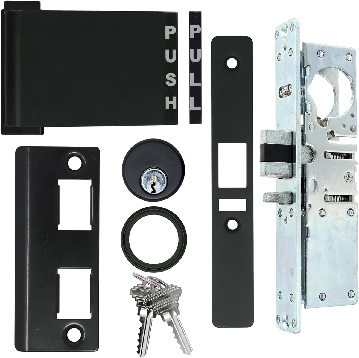 Arcadia Right Hand Commercial Door Deadlatch Lock Kit, 1-1/8 in ...