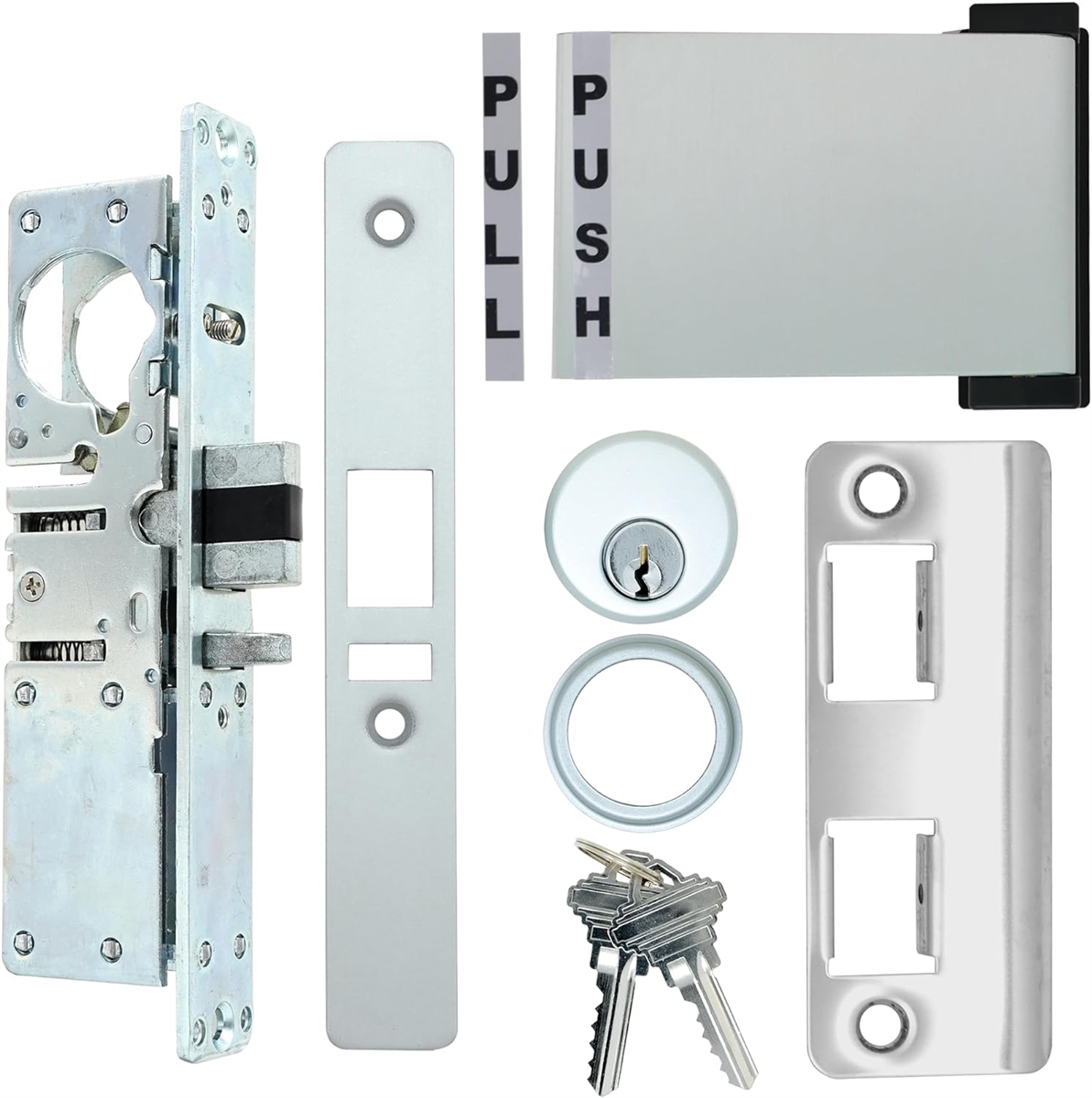 Arch Aluminum Left Hand Commercial Door Deadlatch Lock Kit, 31/32 in ...