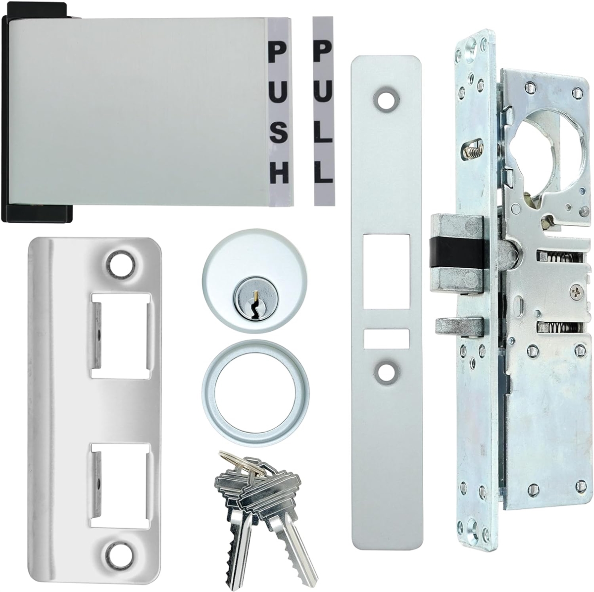 Pittco Right Hand Commercial Door Deadlatch Lock Kit, 31/32 in. Backset ...